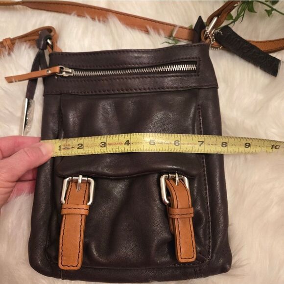 Nino Bossl leather crossbody bag brown and tan - Picture 6 of 8